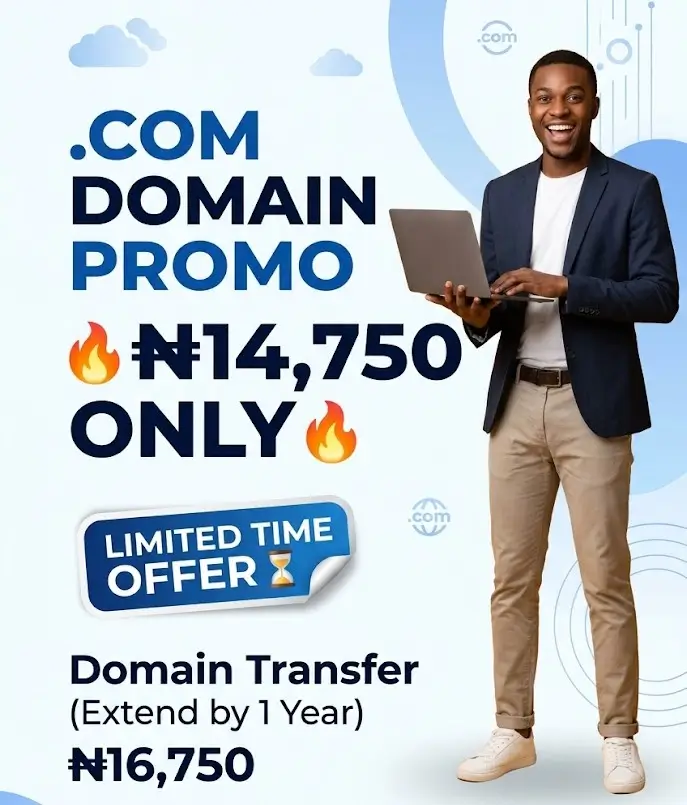 .COM Domain promo in Nigeria